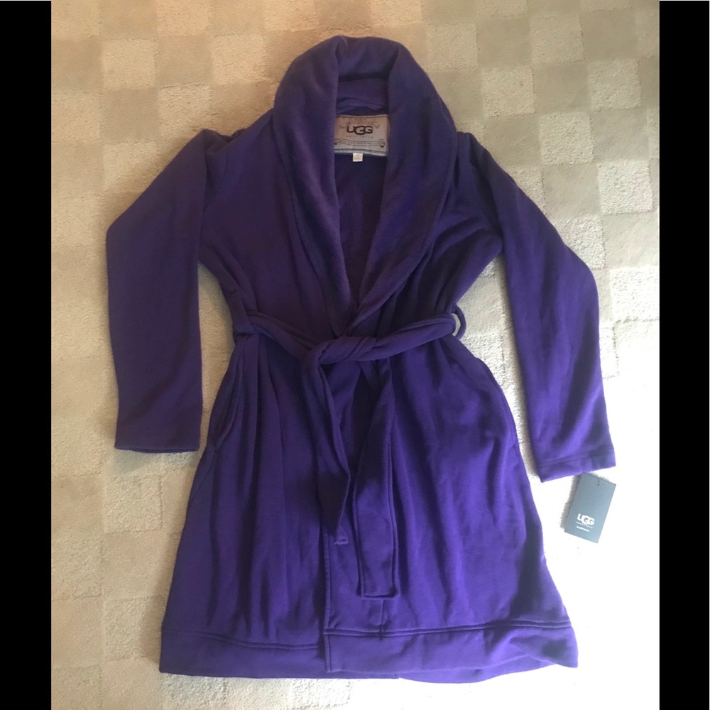 NWT - UGG purple extra soft robe w/ pockets sz S